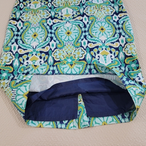 Jones New York Colorful Patterned Skirt Size 10 Blue Green Career Casual - Picture 6 of 8